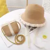 Sombrero de paja para niños, sombrero para niñas, sombrero para el sol para niñas, sombrero para el sol de verano para niños, sombrero de paja transpirable tejido al por mayor