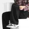 Pantalones de chándal rectos de algodón puro para hombre de otoño, pantalones casuales deconstruidos estilo americano, pantalones holgados de pierna ancha para hombre de primavera y otoño
