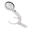 Lupa de Mano Plegable de 90 mm con Luz LED de 8 LEDs USB HD para Leer Periódicos Reparación Mecánica Lupa 10X