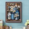 Cross-border e-commerce diamante pintura nova planta flor diy diamante completo adesivo manual ponto 5d decoração da paisagem do quarto