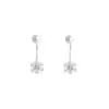 Pendientes Pequeños Mini Copo de Nieve Tornillo en Forma de U Otoño e Invierno Nuevos Clavos Cocleares Nuevos Elegantes Exquisitos Remoción sin Molestias para Dormir