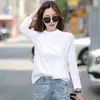 Top versátil de manga larga, suelto, peso pesado, algodón puro, estilo coreano, cuello medio alto, para mujer, nuevo para otoño e invierno 2026, capa base