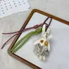 Novo Estilo Coreano Tecido Preenchido com Algodão Gato de Desenho Animado e Coelho Chaveiro Avental da Moda Broche de Coelho Pingente Acessório Versátil para Bolsa