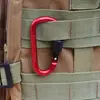 Mosquetón Engrosado y Reforzado en Forma de D de 8 cm con Tuerca de Rosca para Tienda de Campaña, Gancho Portátil para Colgar, Clip para Mochila de Aleación de Aluminio con Tuerca
