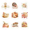 HK137-T Decoración de Acción de Gracias Pegatinas Redondas para Tarjetas de Felicitación Sobres Pegatinas Selladoras Pegatinas Decorativas de Calabaza Acuarela