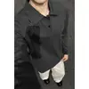 Venta al por mayor transfronteriza de camisetas nuevas para hombre de otoño e invierno, color liso, talla grande, corte holgado, con cuello, polos de manga larga, tops para hombre