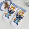 Calcetines de Algodón Peinado Puro Algodón para Mujer de Venta Transfronteriza Calcetines Cortos Lindos de Animales de Dibujos Animados Casuales para Niñas Calcetines Tipo Barco Absorbentes de Sudor Anti-Olor