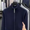 Cardigan de Tricô Masculino Pesado para Outono com Gola Alta e Mangas Longas Casual Solto Versátil Casaco Suéter Estilo Japonês para Negócios Dropshipping