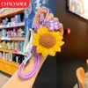 Llavero Creativo de Girasol Artificial Flor de Ganchillo Hecha a Mano Producto Terminado Regalo Práctico para el Día del Maestro