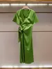 [En Stock] Ropa de Mujer de Alta Gama Personalizable de Shenzhen Nanyou, Nuevo Diseño de Verano, Vestido de Manga Corta Ajustado a la Cintura