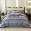 Juego de Cuatro Piezas de Algodón Grueso de Alta Gama, Sábana de Cama Cepillada de Algodón Puro de 60 Hilos, Funda de Edredón, Juego de Ropa de Cama de Tres Piezas para Otoño e Invierno