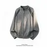 Cardigan Hoodie Retrô Americano de Alta Qualidade Masculino Outono 2026 Novo Design Sense Fita Tecida Patchwork Suéter de Tricô