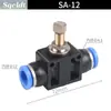 Conexões Pneumáticas de Engate Rápido para Tubos, Válvula de Controle de Fluxo para Tubulação, Regulagem de Velocidade e Limitação de Fluxo Pa Sa Lsa4/6/8Mm/10/12