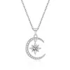 Al por mayor nueva moda girasol luna colgante individual forma de corazón llave collar cuproníquel sin cadena San Valentín amante