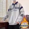 Moletons de Veludo com Manga Longa para Outono e Inverno para Meninos, Alunos do Ensino Fundamental II e Médio, Camisas Polo Bonitas, Tops para Adolescentes e Homens Mais Velhos