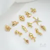 Fuerte Galvanoplastia Chapado en Oro de 14K Vida Marina Caracola Medusa Colgante DIY Pulsera Hecha a Mano Joyería para Orejas Colgante Accesorios