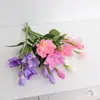 Bestseller transfronterizo: Orquídea espada artificial de 3 cabezas para decoración de bodas y del hogar, producto terminado de flor artificial de alta gama al por mayor