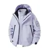 Chaqueta a Prueba de Viento e Impermeable Tres en Uno para Otoño/Invierno para Hombres y Mujeres, con Forro Polar Desmontable, Juego de Dos Piezas para Senderismo, Ciclismo, Montañismo