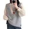 Colete de Tricô Gola V de Mohair Francês Curto Roupa Externa Feminina Outono e Inverno Pulôver Slim Colete Sem Mangas Top