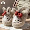Chinelos de Algodão Hello Kitty para Mulheres Outono e Inverno Internos Casa 2025 Novos Chinelos de Algodão Pelúcia Baotou para Mulheres Roupa de Inverno