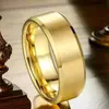 Anillo de Acero Inoxidable para Hombre, Estilo Europeo y Americano Acabado Mate, Anillo Sencillo de Acero de Titanio, 8 mm de Ancho, Banda Personalizable que No se Desvanece