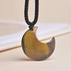 Nuevo Colgante de Luna de Cristal Natural Amatista Europeo y Americano Moda Joyería Collar con Cuerda Regalo de Navidad