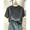 Camiseta de manga corta 100% algodón para mujer, estilo coreano, moderna y versátil, top verde aguacate, ropa de mujer verano 2026