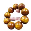 Pulseira de Joia Ouro Artificial Seda de Salgueiro Pulseira de Contas Redondas Pulseira de Imitação de Cera de Abelha Pulseira Dourada Pulseira Grande Pulseira
