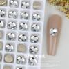Nueva manicura 5mm borde cuadrado grueso borde plano diamante plano mini melocotón rosa Cristal Rojo forma especial uña postiza pegando joya de diamante