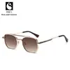 Gafas de Sol de Moda Transfronterizas, Gafas Retro de Metal Cuadradas con Doble Puente, Gafas de Sol Sencillas, Gafas de Protección Solar para Hombres y Mujeres