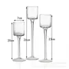 Portavelas transparente alto estilo europeo para cena a la luz de las velas, vaso para vela perfumada, decoración de escritorio para el hogar, disponible para venta al por mayor