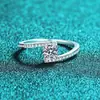 Anel Xindeyi S925 Prata Esterlina Moissanita Feminino Iniciante Micro-Incrustado Rastro de Estrela Anel Simples Presente de Feriado