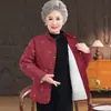 Chaqueta acolchada de algodón para mujeres de mediana edad y mayores, con forro adicional de polar para mayor calidez, adecuada para usar en interiores, diseñada para abuelas de 60-70 años