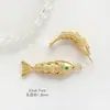 Pingente Geométrico Peixe Koi com Banho de Ouro Real 14K Retentor de Cor Acessórios para Pulseira Colar Brincos de Joias Feitas à Mão DIY