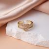 Anillo Europeo y Americano Transfronterizo de Diamante Completo para Mujer, Apertura de Circonita de Gama Alta de Nicho, Anillo Ajustable, No se Desvanece, Venta al por Mayor Versátil