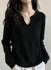 Estilo Coreano Moda de Luxo Leve Versátil Toque de Alta Qualidade Malha Top Novo Estilo Valoriza o Corpo Soltinho Emagrecedor Manga Longa Camisa Base
