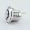 Anillo de Botón Metálico de 19 mm Luz de Encendido Interruptor Pulsador de Restablecimiento Automático Interruptor Impermeable de 12/16/19/22 mm