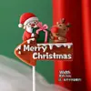 Decoração de Bolo de Natal para Celebridade da Internet 2025 Sino Papai Noel Boneco de Neve Decoração de Sobremesa de Confeitaria Plug-in