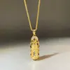 Colar Pingente de Pilão Giratório Pixiu com Banho Dourado Sand Gold de Alta Qualidade Ouro 18K Método Antigo Saída de Fábrica