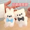 Lindo Oso y Conejo Peluche Chirriante Colgante Muñeca Colgante Decoración para Bolso de Pareja Llave Muñeca Pequeña Colgante Regalo
