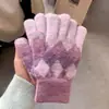 Luvas Espessas Versáteis Fofas para Estudantes, Simples, Compatíveis com Tela de Toque, Cinco Dedos, Pelúcia, Xadrez, Luvas de Inverno para Ciclismo para Mulheres