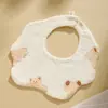 Babero para Bebé de 6 Capas de Gasa de Algodón con Forma de Pétalo Babero para Babas Babero para Recién Nacido Clase A Pañuelo Bandana Babero Antivómitos