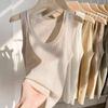 Colete Tricotado Fino com Decote U de Seda Gelada para Mulheres, Novo Estilo Verão 2026, Amarelo Vivo, Valoriza a Silhueta e Estiloso, Top Camisola para Usar por Cima
