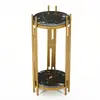 Estilo Nórdico Hierro Forjado Estante para Flores Estante de Almacenamiento Sala de Estar Simple Interior Balcón Lujo Ligero De Pie Mármol Verde Estante para Flores
