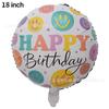 Globo de Feliz Cumpleaños Bola Redonda de 18 pulgadas Feliz Cumpleaños Película de Aluminio Decoración de Cumpleaños Arreglo para Fiesta Inflable