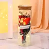 Presente de Dia dos Namorados Garrafa de Vidro Girassol com Luz, Flores de Sabão Rosa e Estreladas, Garrafa dos Desejos Criativa Transfronteiriça