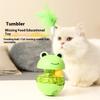 Brinquedo de vara com bola que vaza para gato, boneco sapo desencaixável, brinquedo de prato giratório para gato, gadget de autoentretenimento, suprimentos para animais de estimação, brinquedo para gato