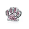 2025 Novo Desenho Animado Animal Patinha de Cachorro Fofo Animal de Estimação Liga Grande Furo Contas Garra de Urso com Diamante Acessórios de Joias com Contas