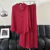 Pijama de seda de hielo para mujer para primavera y verano, nuevo conjunto jacquard de pierna ancha de alta gama, se puede usar afuera, ropa de casa de lujo de moda
