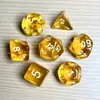Juego de Dados Poliedros D&D con Patrón de Mármol, Color Mixto Transparente D4D6D8D10D12D20 Caras, Coc, Juego de Mesa, Juego de Siete Piezas
